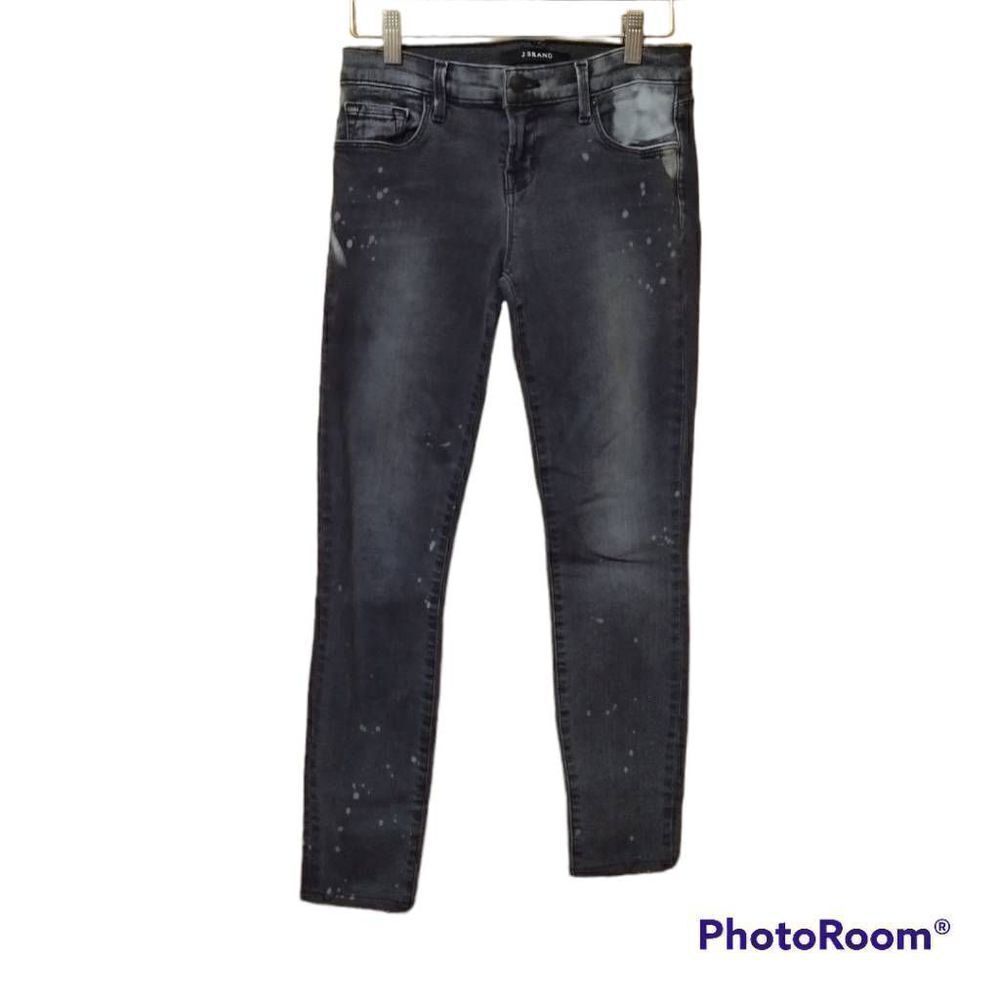J Brand Gray Splatter Skinny Crop Outsider Jeans Sz 26